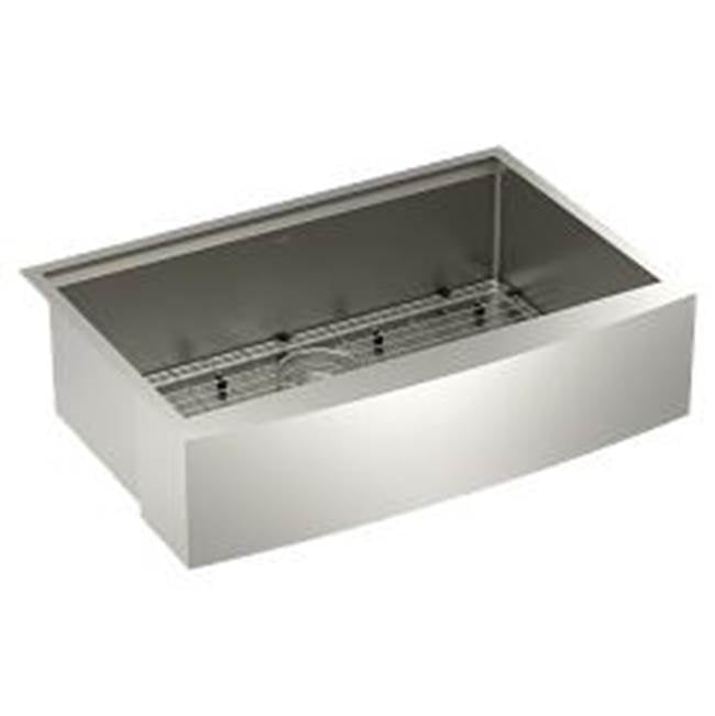 Moen - 33''x22'' Single Bowl Apron Workstation Sink - Stainless