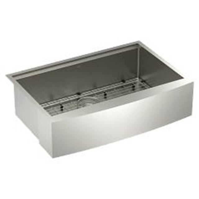 Moen - 33''x22'' Single Bowl Apron Workstation Sink - Stainless