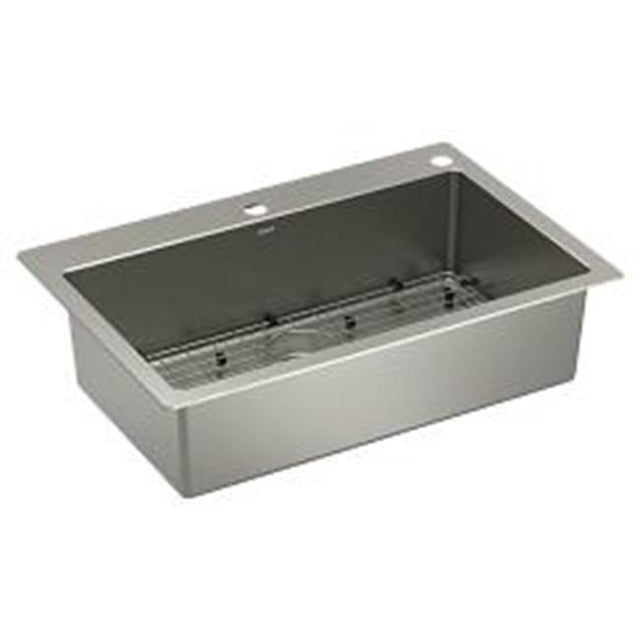 Moen - 33''x22'' Single Bowl Dualmount Sink - Stainless