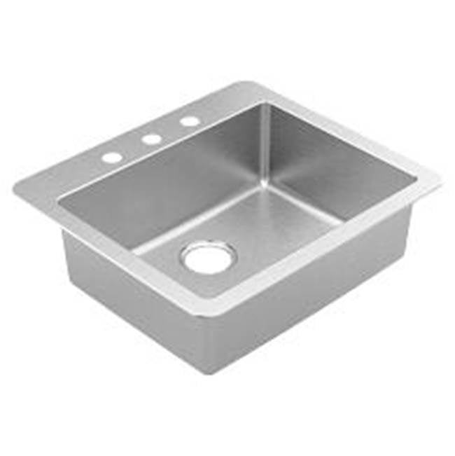 Moen - 25''x22'' stainless steel 18 gauge single bowl drop in sink - Stainless