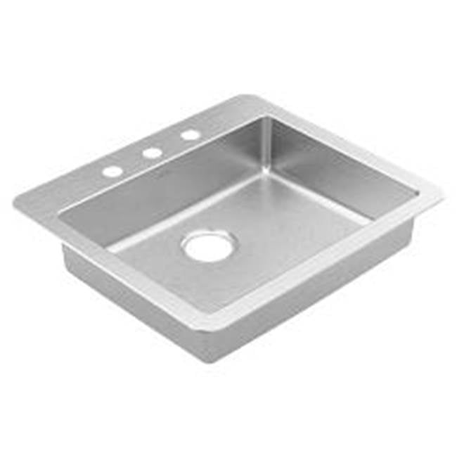 Moen - 25''x22'' stainless steel 18 gauge single bowl drop in sink - Stainless