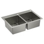 Moen - 33''x22'' Double Bowl Stainless Steel 18 Gauge Dualmount Sink - Stainless