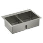 Moen - 33''x22'' Double Bowl Low Divide Dualmount Sink - Stainless