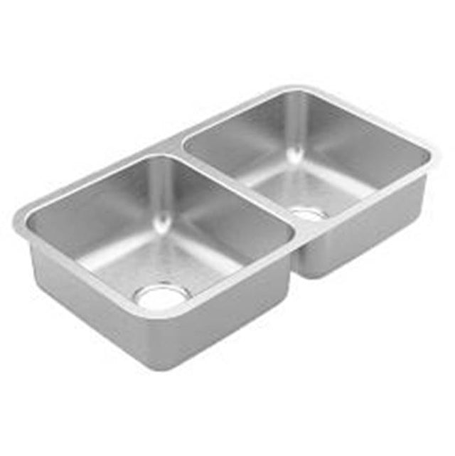 Moen - Stainless steel 20 gauge double bowl sink - Stainless