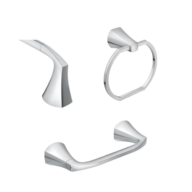 Moen - Chrome Pivoting Paper Holder Towel Bar Towel Ring - Chrome