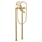 Moen - Brushed gold two-handle tub filler includes hand shower - Brushed Gold