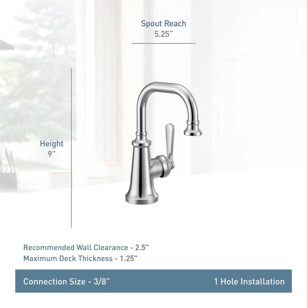 Colinet One-Handle Single Hole Traditional Bathroom Sink Faucet in Chrome