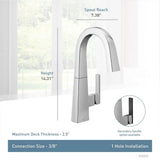 Nio One-Handle Bar Faucet, Includes Secondary Finish Handle Option, Chrome