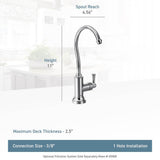 Sip Traditional Cold Water Kitchen Beverage Faucet with Optional Filtration System, Chrome