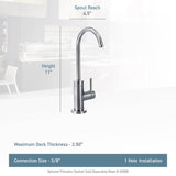 Sip Modern Cold Water Kitchen Beverage Faucet with Optional Filtration System, Chrome