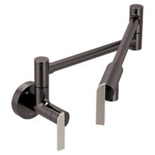 Moen - Black stainless two-handle kitchen faucet - Black Stainless