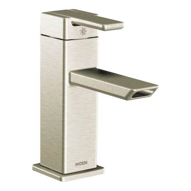 Moen - Brushed Nickel One Handle 1.0 GPM Bathroom Faucet - Brushed Nickel