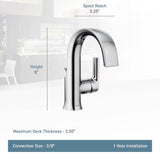 Doux Collection One-Handle High Arc Laminar Stream Bathroom Faucet, Chrome