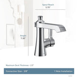 Flara One-Handle Single Hole Bathroom Faucet with Drain Assembly, Chrome