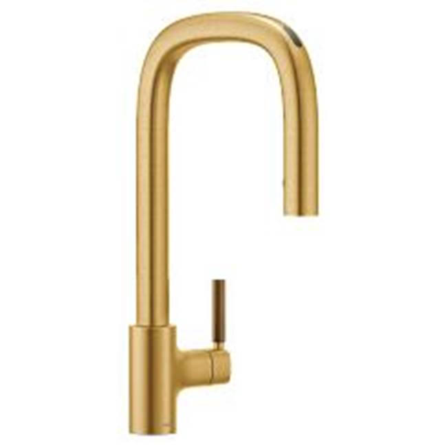 Moen - Brushed Gold One-Handle Pulldown Bar Faucet - Brushed Gold