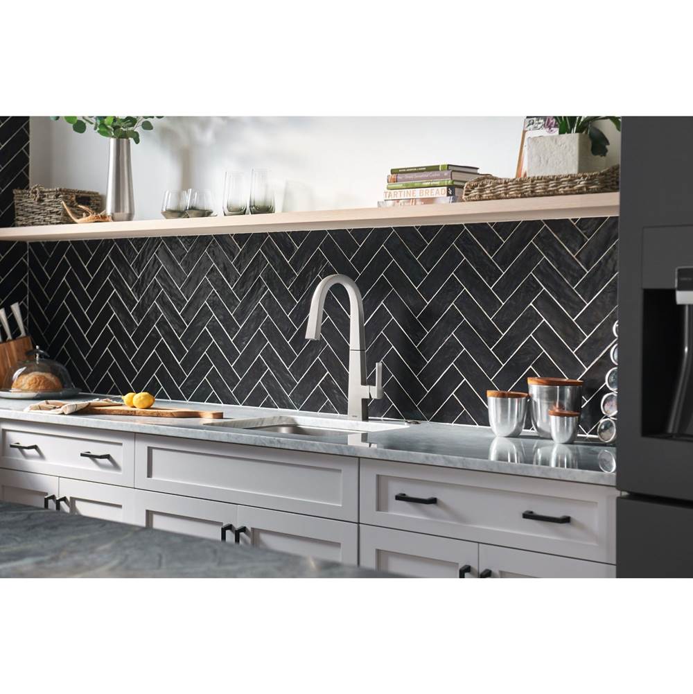Moen S Nio One-Handle Pull-down Kitchen Faucet with Power Clean, Includes Secondary Finish Handle Option, Chrome