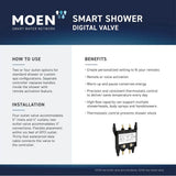 Smart Shower 2-Outlet Digital Shower Controller for Thermostatic Shower Valve, Matte Black