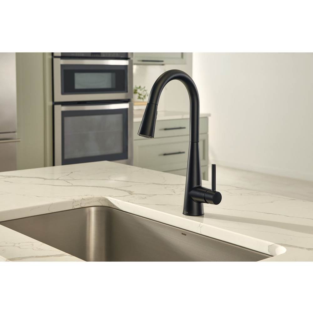 Sleek One-Handle High Arc Pulldown Kitchen Faucet Featuring Power Boost, Chrome
