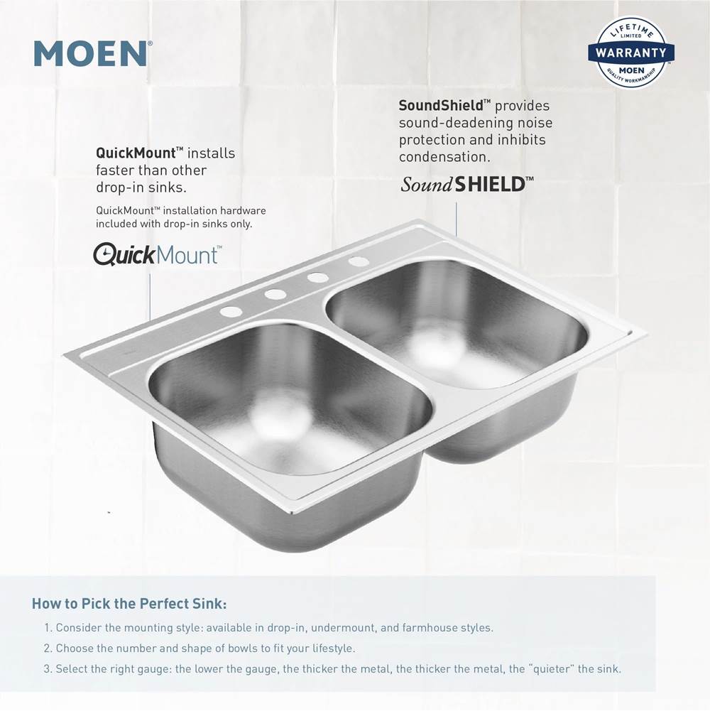 1600 Series 16 Gauge Single Bowl Undermount Sink, Stainless Steel