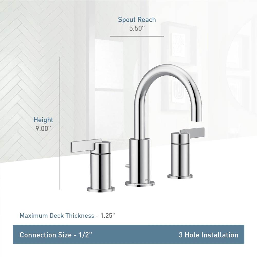 Cia 8 in. Widespread 2-Handle High-Arc Bathroom Faucet Trim Kit in Chrome (Valve Sold Separately)