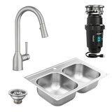 3-1/2 Inch Kitchen Sink Stainless Steel Basket Strainer with Drain Assembly, Stainless