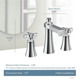 Flara 8 in. Widespread 2-Handle High-Arc Bathroom Faucet Trim Kit in Chrome (Valve Sold Separately)