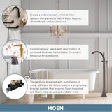 Weymouth Two Handle Tub Filler with Lever-Handles and Handshower, Chrome