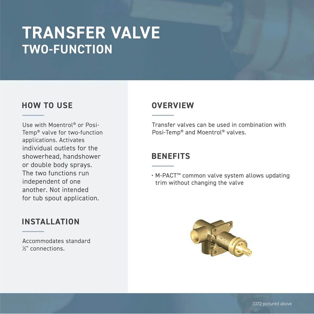 Kingsley 2 or 3-Function Diverter Transfer Trim Kit, Valve Required, Chrome