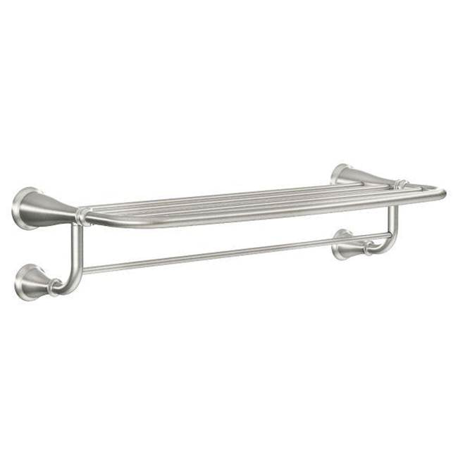 Moen - Brushed Nickel 24'' Towel Bar With Shelf - Brushed Nickel