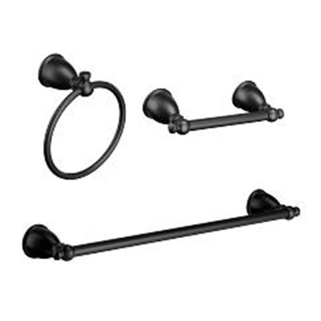 Moen - Matte Black Towel Bar/Towel Ring - Matte Black
