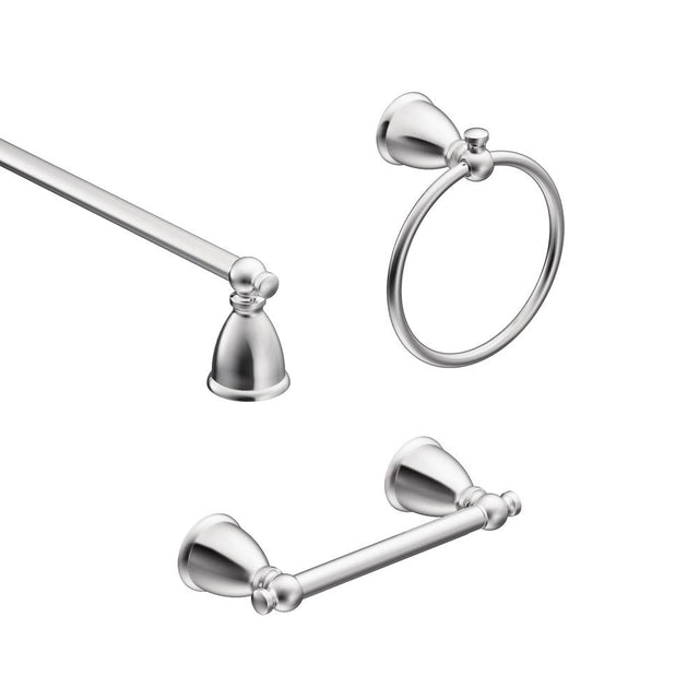 Moen - Chrome Pivoting Paper Holder Towel Bar Towel Ring - Chrome