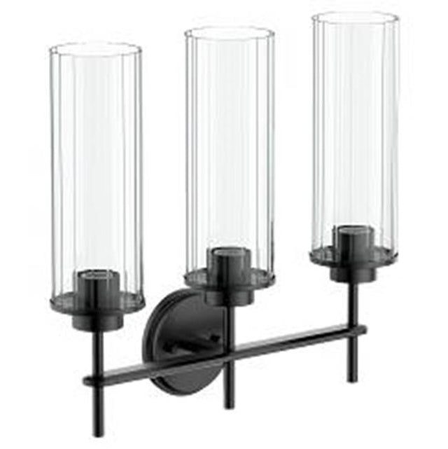 Moen - Matte Black Three Globe Bath Light - Matte Black