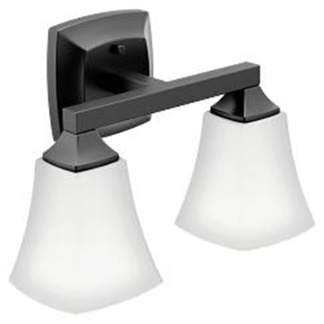 Moen - Matte Black Two Globe Bath Light - Matte Black