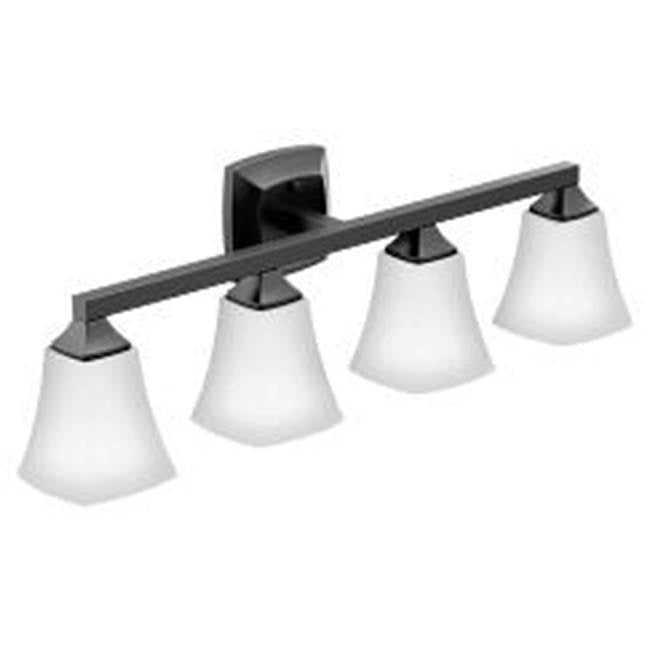 Moen - Matte Black Four Globe Bath Light - Matte Black