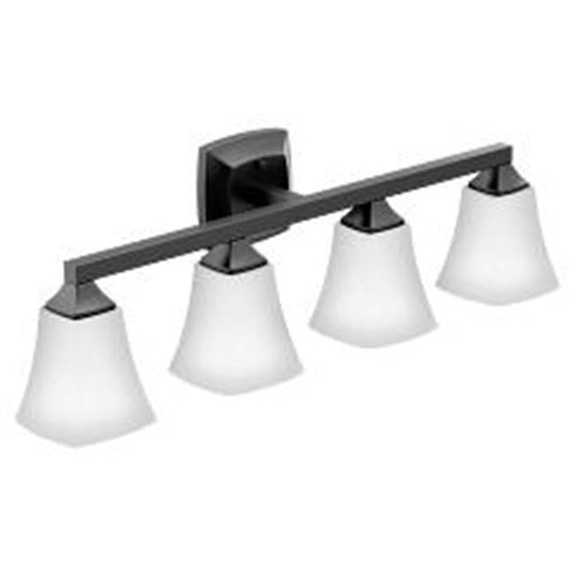 Moen - Matte Black Four Globe Bath Light - Matte Black