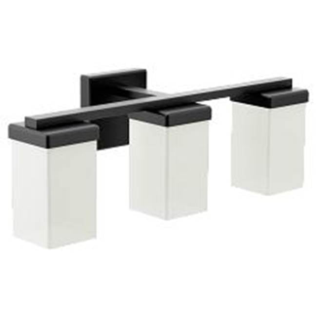 Moen - Matte Black Three Globe Bath Light - Matte Black