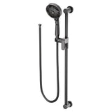 Moen - 5-Function Massaging Handshower with Toggle Pause, Includes 30-Inch Slide Bar and 69-Inch Hose, Matte Black - Matte Black