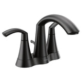Moen - Glyde Two-Handle High Arc Centerset Bathroom Faucet, Matte Black - Matte Black