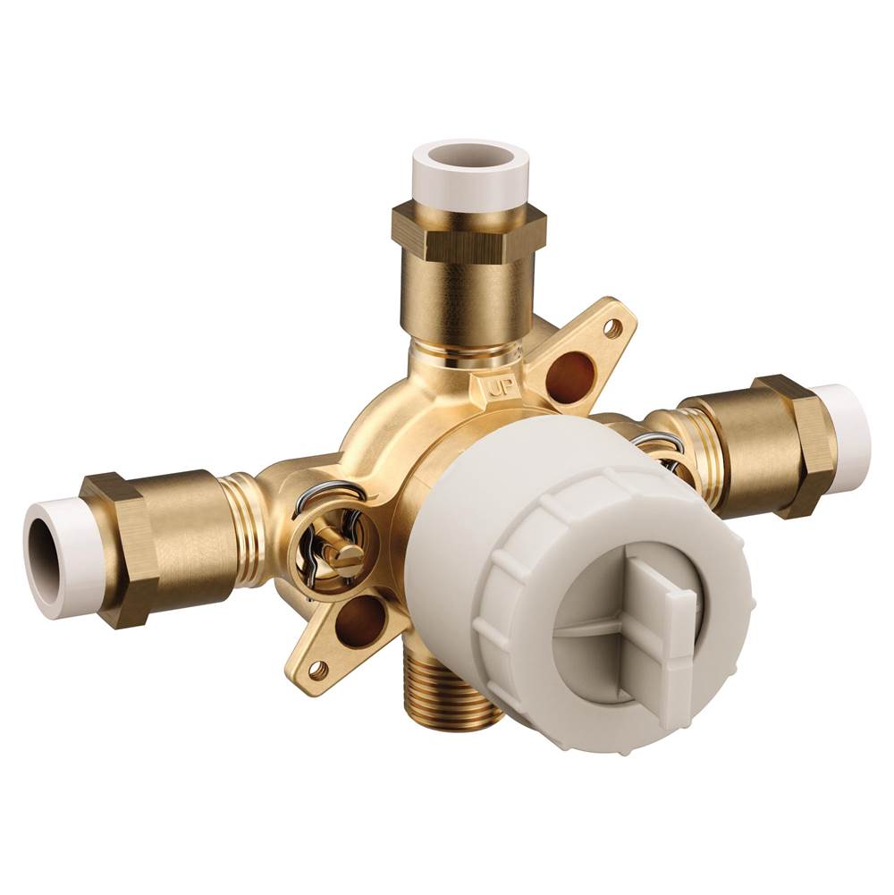 Moen - M-CORE 3-Series 4 Port Tub and Shower Pre-Fabricated Mixing Valve with CPVC Connections and Stops - Unfinished