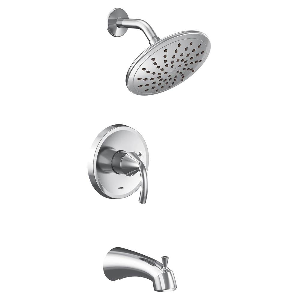 Moen - Glyde M-CORE 2-Series Eco Performance 1-Handle Tub and Shower Trim Kit in Chrome (Valve Sold Separately) - Chrome