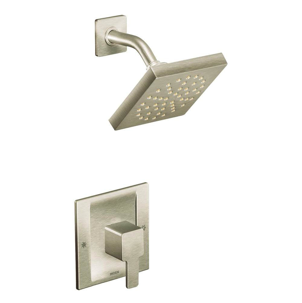 Moen - 90 Degree Single-Handle Shower Faucet Trim Kit in Brushed Nickel (Showerhead and Valve Sold Separately) - Brushed Nickel