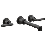 Moen - Arris Wall Mount 2-Handle Bathroom Faucet Trim Kit in Matte Black (Valve Sold Separately) - Matte Black