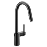 Moen - Align Motionsense Wave One-Sensor Touchless One-Handle High Arc Modern Pulldown Kitchen Faucet with Reflex, Matte Black - Matte Black