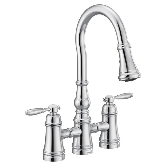 Moen - Moen Weymouth 2-Handle Bridge Faucet in Chrome - Chrome