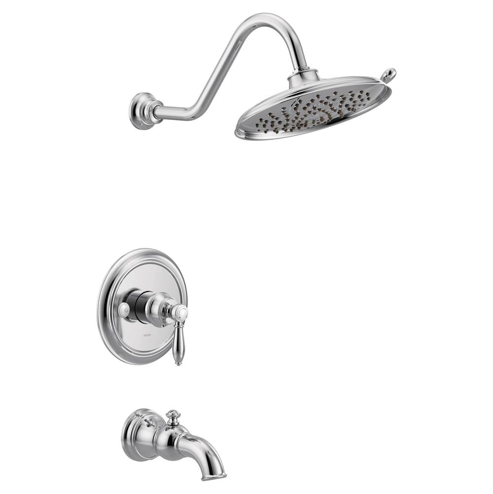 Moen - Weymouth M-CORE 3-Series 1-Handle Eco-Performance Tub and Shower Trim Kit in Chrome (Valve Sold Separately) - Chrome