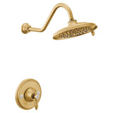 Moen - Moen TS32102BG Weymouth Posi-Temp Shower Trim Kit, Valve Required, including 9-Inch 2-Spray Eco-Performance Rainshower, Brushed Gold - Brushed Gold