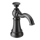 Moen - Traditional Deck Mounted Kitchen Soap Dispenser with Above the Sink Refillable Bottle, Matte Black - Matte Black