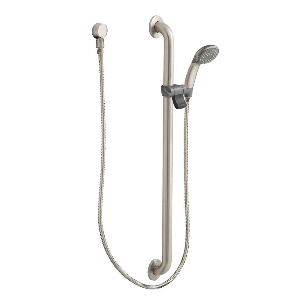 Moen - Classic brushed nickel slide bar/grab bar shower
