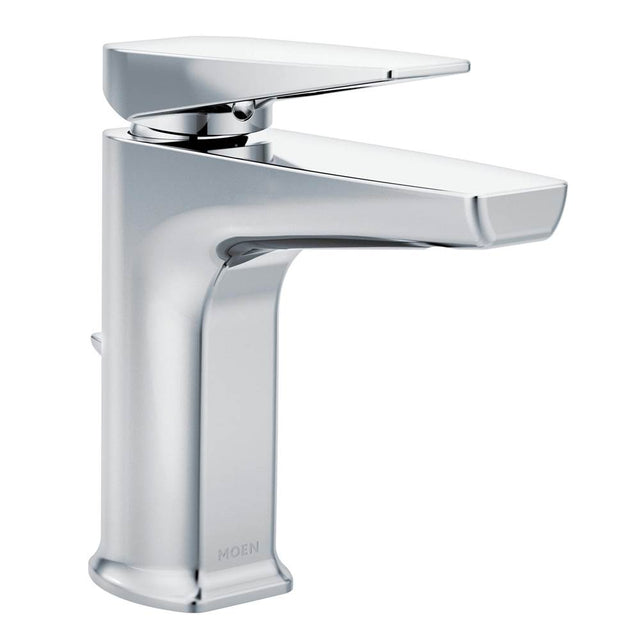 Moen - Via One-Handle Modern Bathroom Faucet, Chrome - Chrome