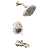 Moen - Flara Posi-Temp Eco-Performance 1-Handle Tub and Shower Faucet Trim Kit in Brushed Nickel (Valve Sold Separately) - Brushed Nickel